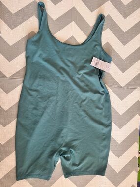 Teal Sleeveless Romper Bodysuit